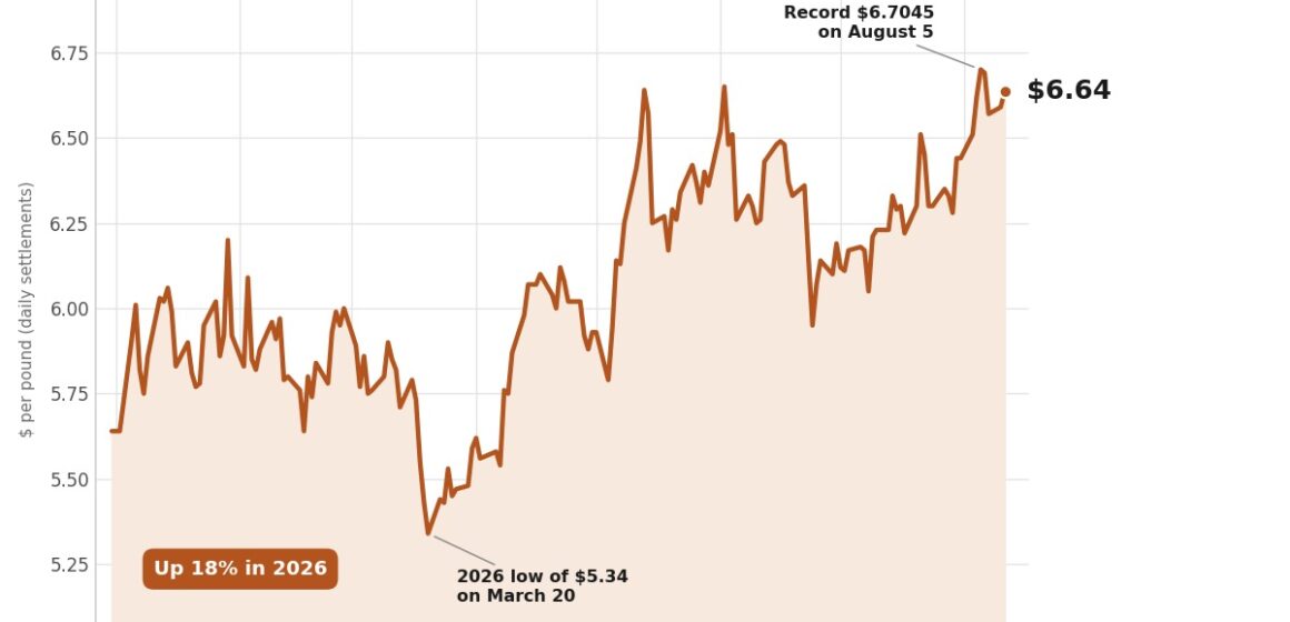 Copper price back at record’s edge as Grasberg smelter halt bites, aluminum surges