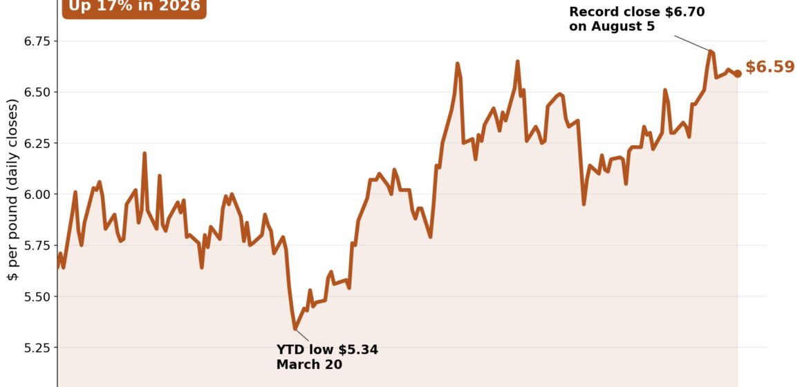 Copper price holds near record as London warehouse bidding war looms